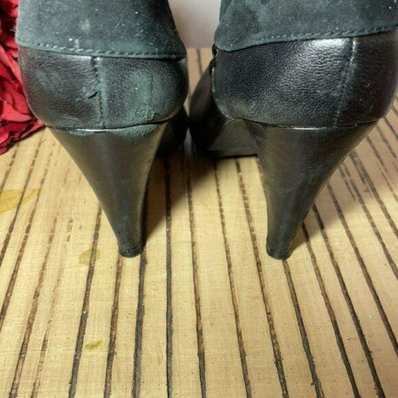 Coach Black Annika Leather Suede Ankle Booties 7.5 - Picture 6 of 7